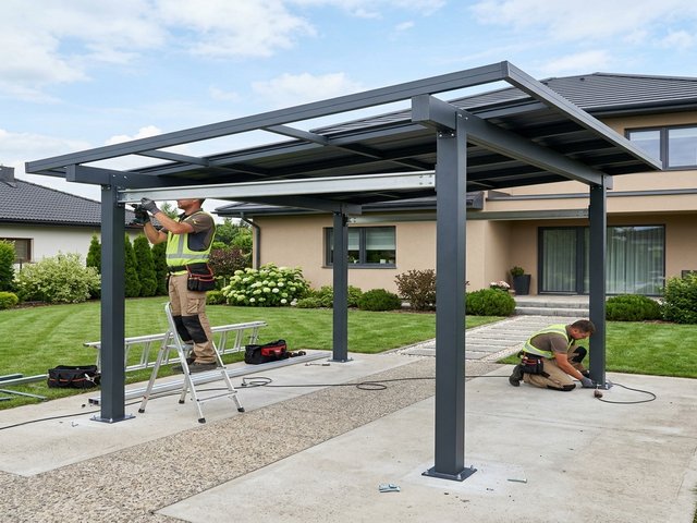 Montage eines Aluminium-Carports in Bad Salzungen
